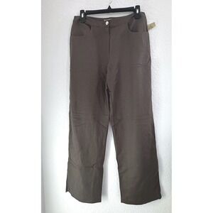 NWOT Islander Womens Wide Leg Linen Blend‎ Pants Size 8 Olive Green Cottagecore